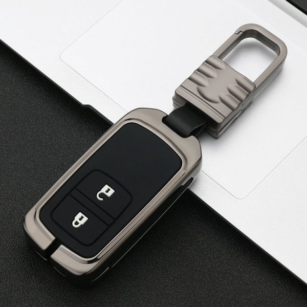 Car Luminous All-inclusive Zinc Alloy Key Protective Case Key Shell for Honda B Style Smart 2-button (Gun Metal) - Image 2