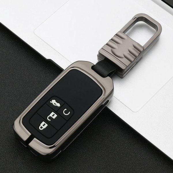 Car Luminous All-inclusive Zinc Alloy Key Protective Case Key Shell for Honda E Style Smart 4-button (Gun Metal) - Image 2