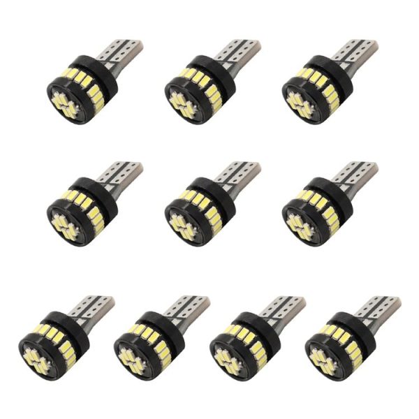 10 PCS T10 / W5W DC12V / 2.5W / 6000K / 125LM Car Clearance Lights Reading Lamp with 24LEDs SMD-3014 Lamp Beads and Decoding