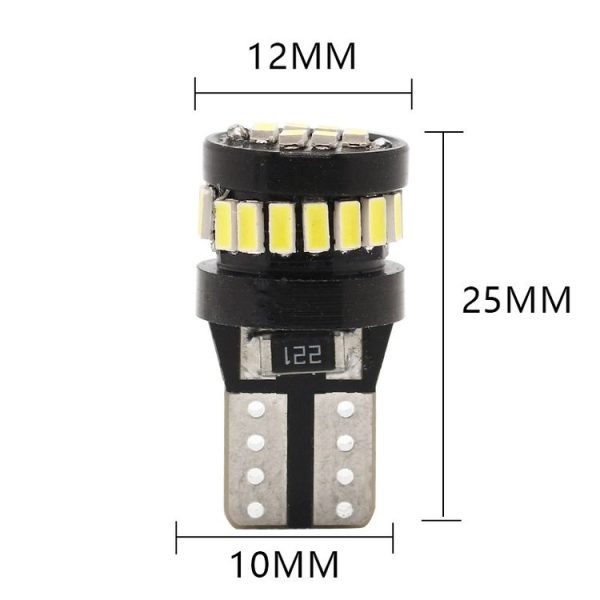 10 PCS T10 / W5W DC12V / 2.5W / 6000K / 125LM Car Clearance Lights Reading Lamp with 24LEDs SMD-3014 Lamp Beads and Decoding - Image 3