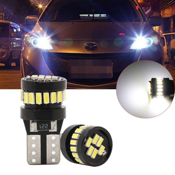 10 PCS T10 / W5W DC12V / 2.5W / 6000K / 125LM Car Clearance Lights Reading Lamp with 24LEDs SMD-3014 Lamp Beads and Decoding - Image 7