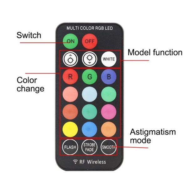 Universal Car Wireless Colorful Charging LED Atmosphere Light with RF Remote Control - Image 5