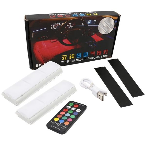 Universal Car Wireless Colorful Charging LED Atmosphere Light with RF Remote Control - Image 6