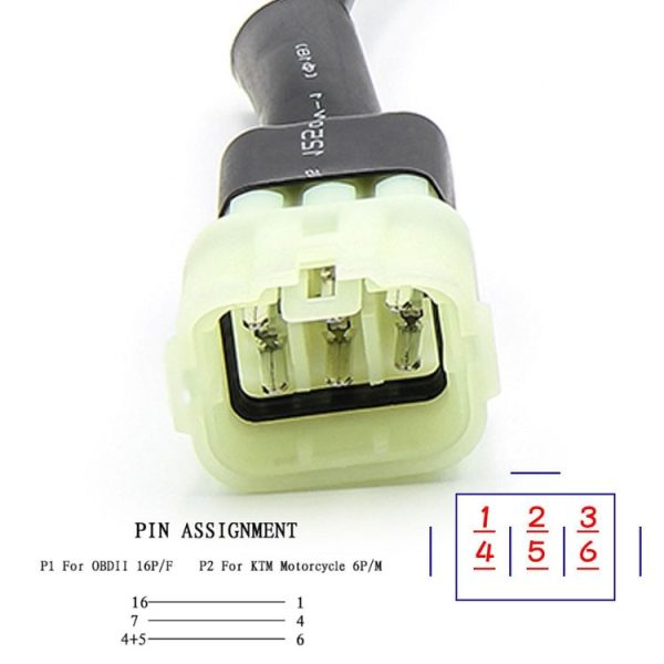 Motorcycle OBD 16PIN Female to 6PIN Connector Cable for KTM - Image 5