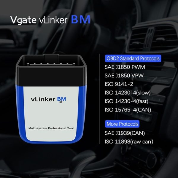 VLINKER BM V2.2 Bluetooth 3.0 Android Phone Car OBD Fault Diagnosis Detector - Image 4