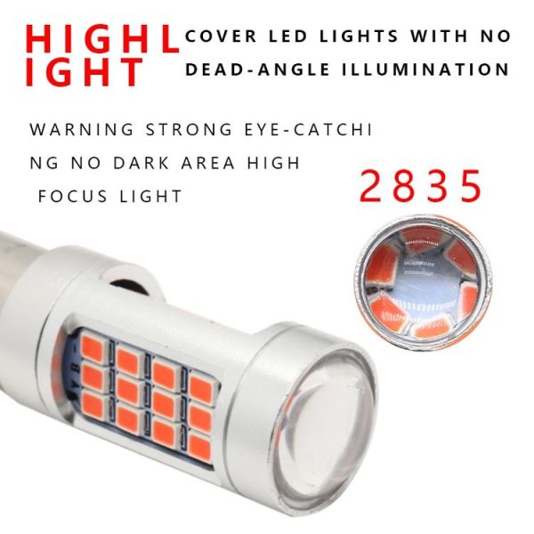 2 PCS 7443 DC12V / 2.2W Car Constantly Bright Brake Lights with 42LEDs SMD-2835 Lamps (Red Light) - Image 3