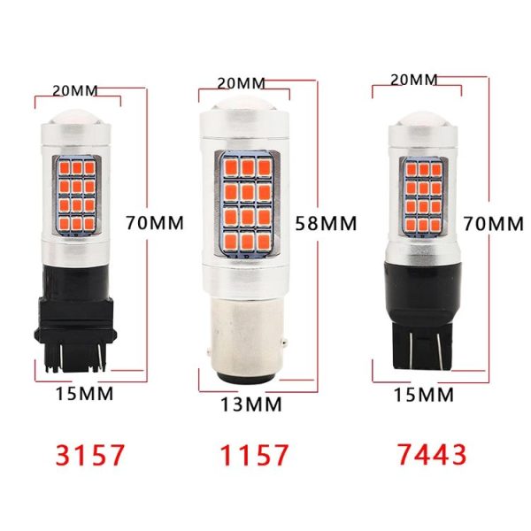 2 PCS 7443 DC12V / 2.2W Car Constantly Bright Brake Lights with 42LEDs SMD-2835 Lamps (Red Light) - Image 4