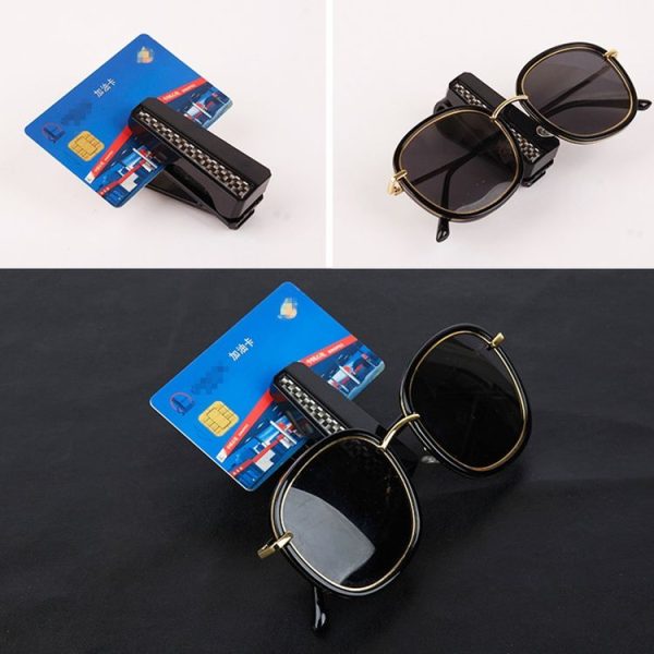 2 PCS DM-108 Car Multi-functional Glasses Clip Sun Visor Storage Clip (Blue) - Image 5