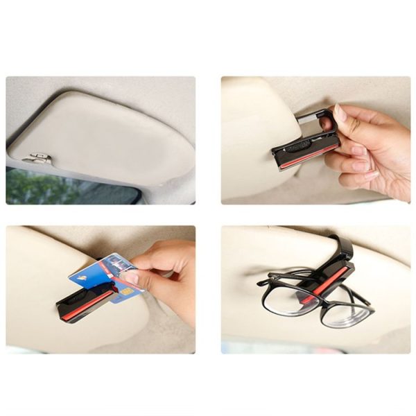 2 PCS DM-108 Car Multi-functional Glasses Clip Sun Visor Storage Clip (Blue) - Image 6