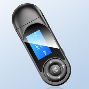 T-13 Bluetooth 5.0 LCD Digital Display Bluetooth Adapter Receiver Transmitter (Black)
