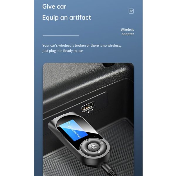 T-13 Bluetooth 5.0 LCD Digital Display Bluetooth Adapter Receiver Transmitter (Black) - Image 11