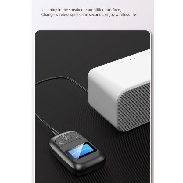 T-14 Bluetooth 5.0 2 In 1 LCD Digital Display Bluetooth Adapter Receiver Transmitter (Black) - Image 11