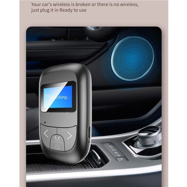 T-14 Bluetooth 5.0 2 In 1 LCD Digital Display Bluetooth Adapter Receiver Transmitter (Black) - Image 12
