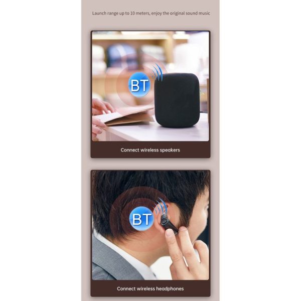 T-14 Bluetooth 5.0 2 In 1 LCD Digital Display Bluetooth Adapter Receiver Transmitter (Black) - Image 9