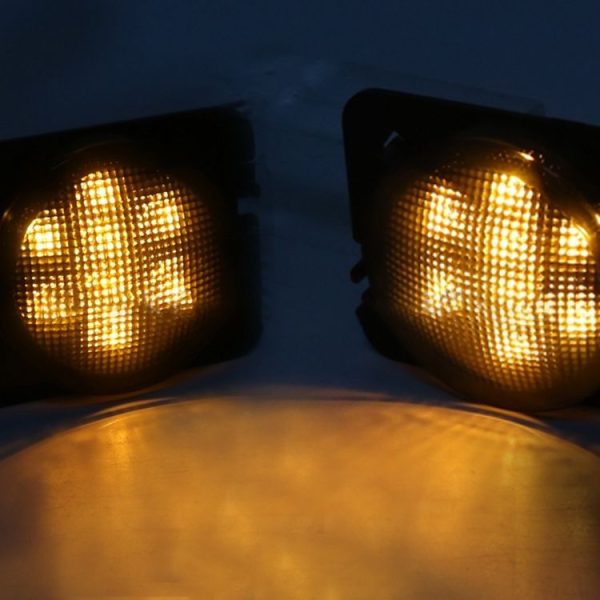 2 PCS 8W DC 12V Car SUV Refit LED Wheel Eyebrow Turn Signal for Jeep Wrangler JK 07-17, Specification: Butt Assembly with Aperture - Image 7
