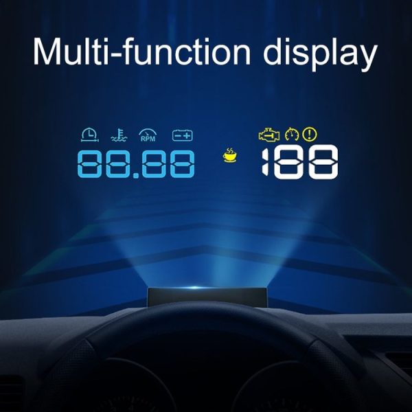 4F Car 3.7inch OBD HUD Head-up Display Support Mileage / Fixed Speed Cruise - Image 7