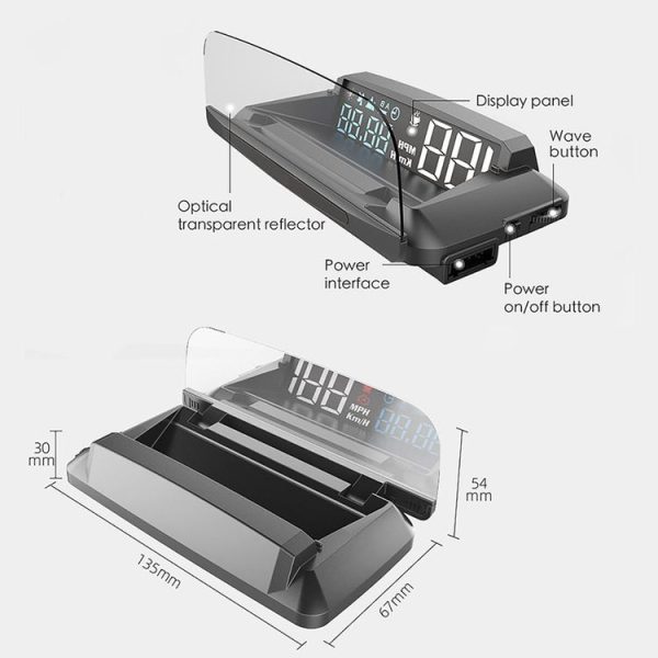H400G Car 3.5 inch GPS Mode HUD Head-up Display Support Speed / Time / Distance Display - Image 2
