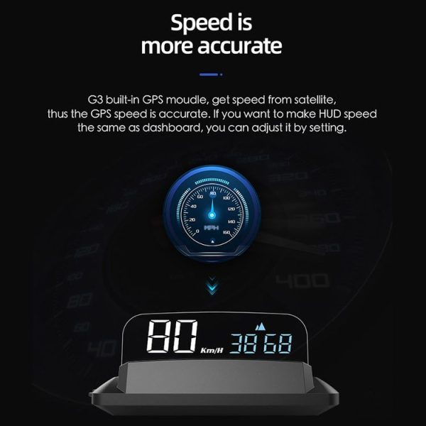 H400G Car 3.5 inch GPS Mode HUD Head-up Display Support Speed / Time / Distance Display - Image 9