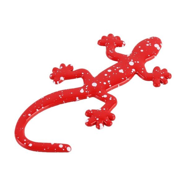 Gecko Shape Metal Car Decorative Sticker (Red) - Image 2