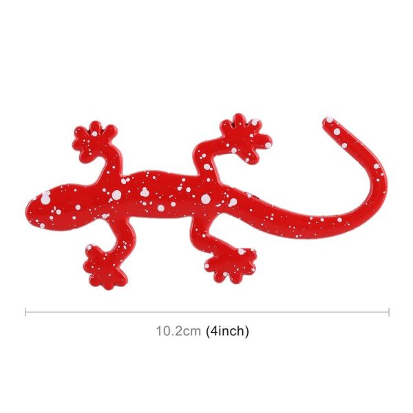 Gecko Shape Metal Car Decorative Sticker (Red) - Image 3
