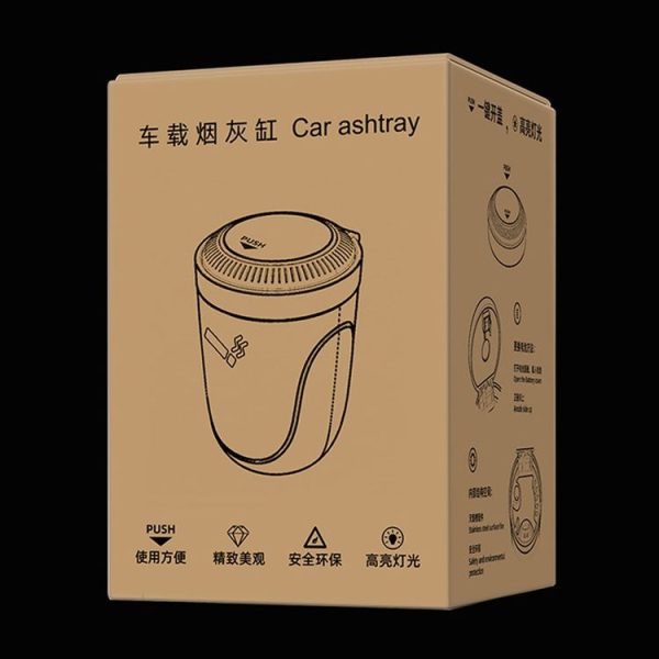 Portable Car Cigarette Ashtray with Light (Black) - Image 10