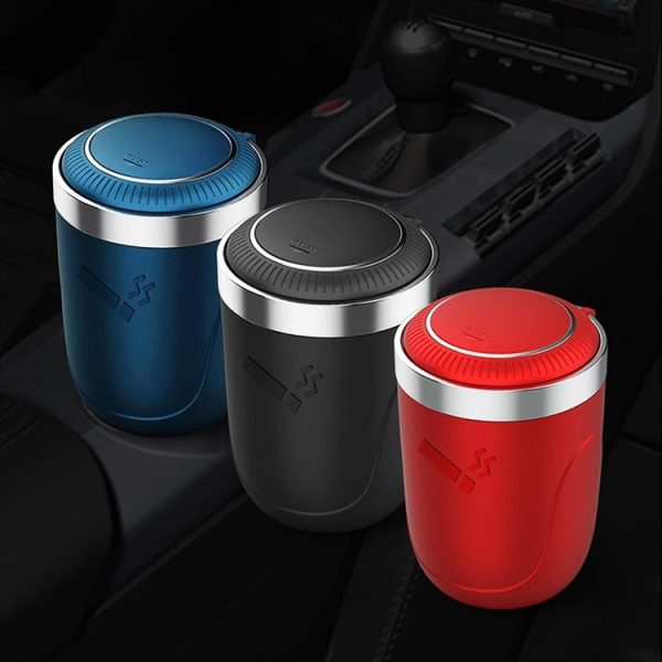 Portable Car Cigarette Ashtray with Light (Black) - Image 11