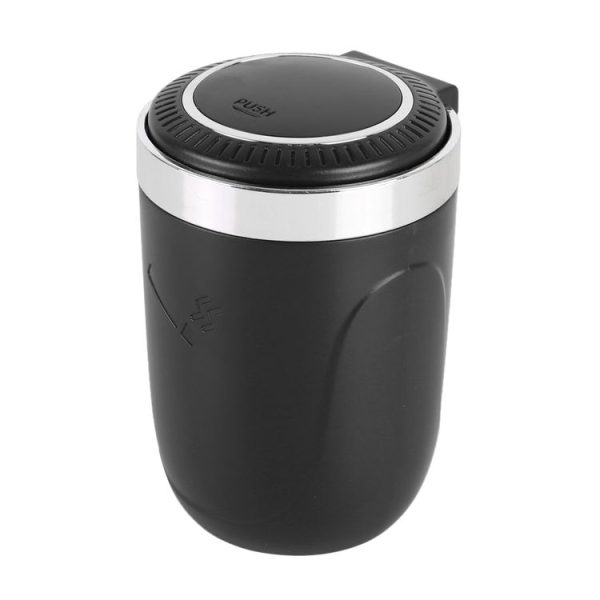 Portable Car Cigarette Ashtray with Light (Black) - Image 2