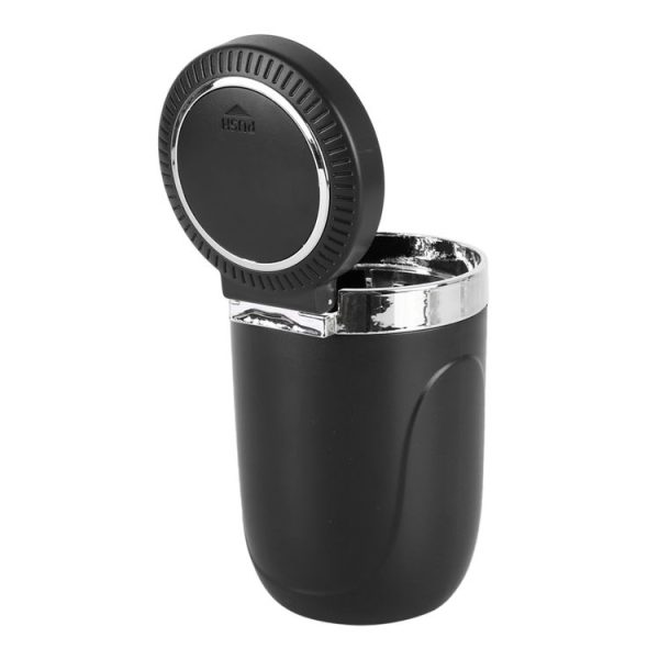 Portable Car Cigarette Ashtray with Light (Black) - Image 3