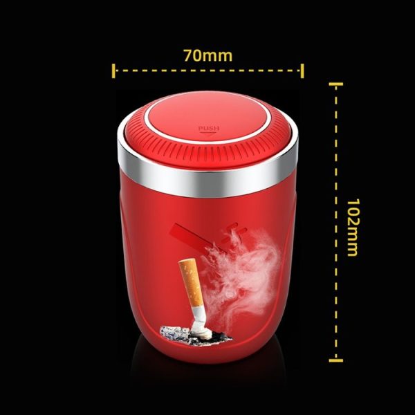 Portable Car Cigarette Ashtray with Light (Black) - Image 7