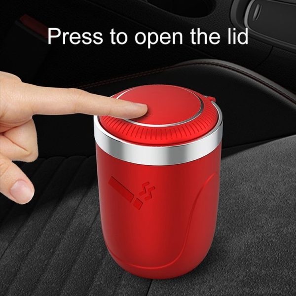 Portable Car Cigarette Ashtray with Light (Black) - Image 9