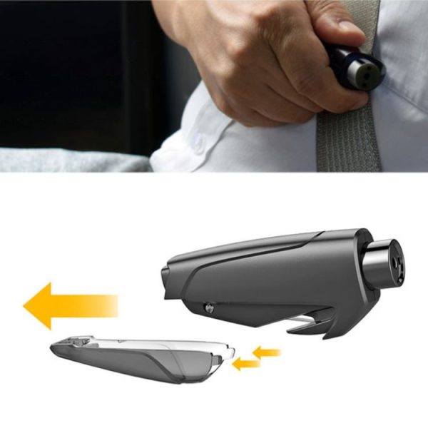 Multifunctional Portable Car Emergency Window Breaker Seat Belt Cutter (Red) - Image 6