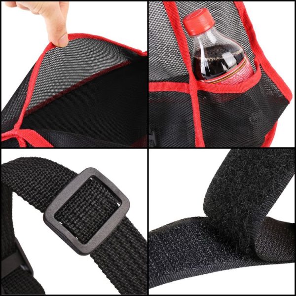 Universal Car 3 Pockets Sundries Hanging Storage Bag (Red) - Image 6