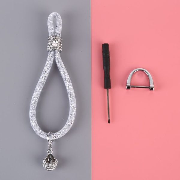 Car Diamond Metal + Plastic Keychain (White) - Image 2