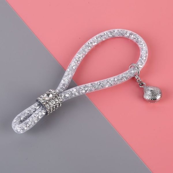 Car Diamond Metal + Plastic Keychain (White) - Image 3