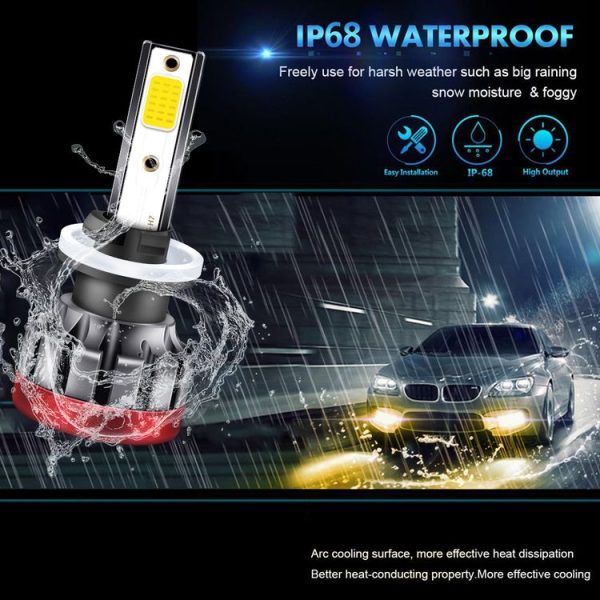 2 PCS EV19 880 / 881 DC9-30V 30W 3000LM 3000K IP68 Car Fog Lights (Gold Light) - Image 9