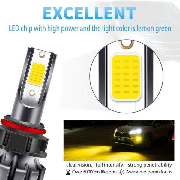 2 PCS EV19 5202 DC9-30V 30W 3000LM 3000K IP68 Car Fog Lights (Gold Light) - Image 4