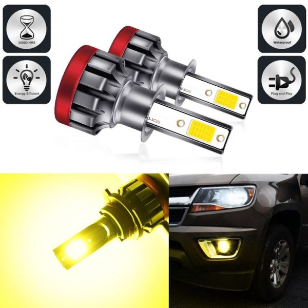 2 PCS EV19 H3 DC9-30V 30W 3000LM 3000K IP68 Car Fog Lights (Gold Light) - Image 2