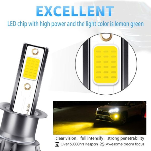 2 PCS EV19 H3 DC9-30V 30W 3000LM 3000K IP68 Car Fog Lights (Gold Light) - Image 4
