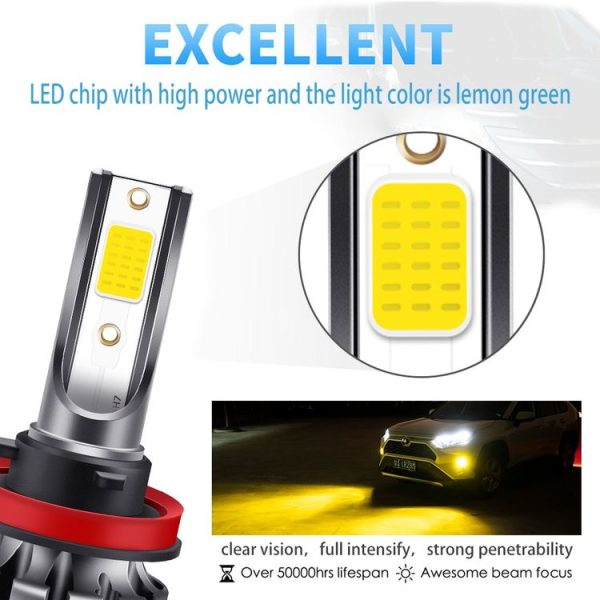 2 PCS EV19 H11 / H8 DC9-30V 30W 3000LM 3000K IP68 Car Fog Lights (Gold Light) - Image 4