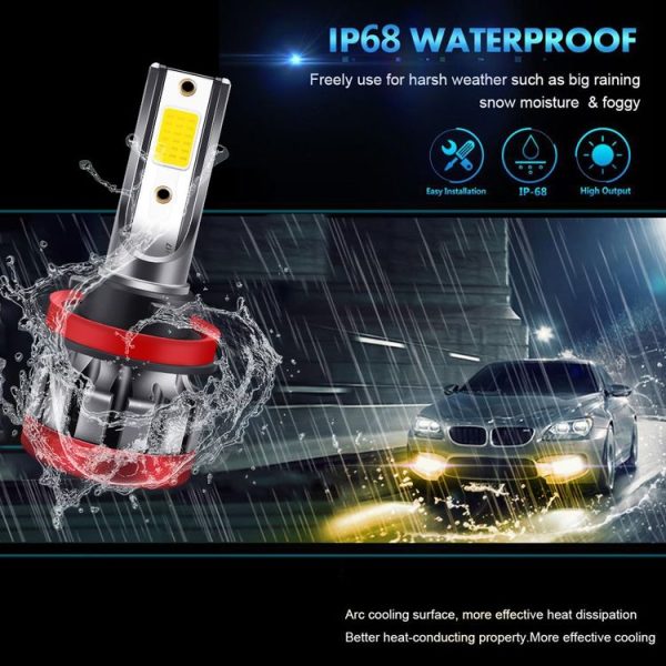 2 PCS EV19 H11 / H8 DC9-30V 30W 3000LM 3000K IP68 Car Fog Lights (Gold Light) - Image 9