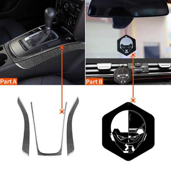 3 in 1 Car Carbon Fiber Gears Panel Decorative Sticker for Audi A5 Hard Top 2008-, Left and Right Drive Universal - Image 6