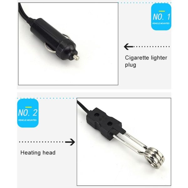 12V Cigarette Lighter Car Electric Heating Water Stick Water Heater - Image 4