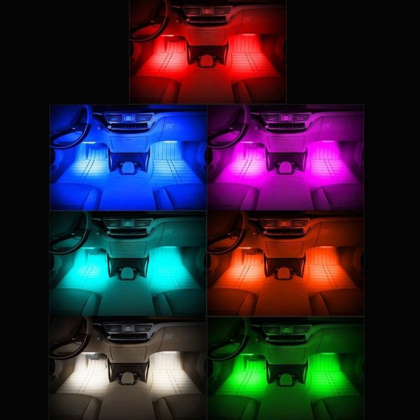4 in 1 Universal Car Cigarette Lighter 8-color APP Control LED Atmosphere Light Decorative Lamp, with 9LEDs Lamps Cable Length: 1.5m - Image 10