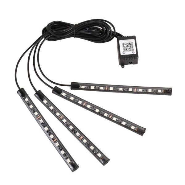 4 in 1 Universal Car Cigarette Lighter 8-color APP Control LED Atmosphere Light Decorative Lamp, with 9LEDs Lamps Cable Length: 1.5m - Image 2