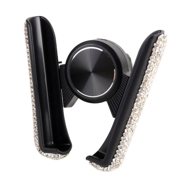 Universal Car Diamond Air Vent Mount Phone Holder for 6-8.5cm Wide Mobile Phone (White)