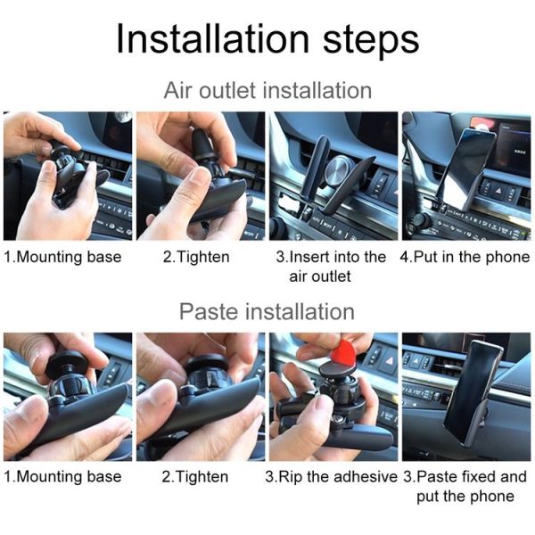 Universal Car Diamond Air Vent Mount Phone Holder for 6-8.5cm Wide Mobile Phone (White) - Image 11