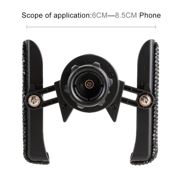 Universal Car Diamond Air Vent Mount Phone Holder for 6-8.5cm Wide Mobile Phone (White) - Image 6