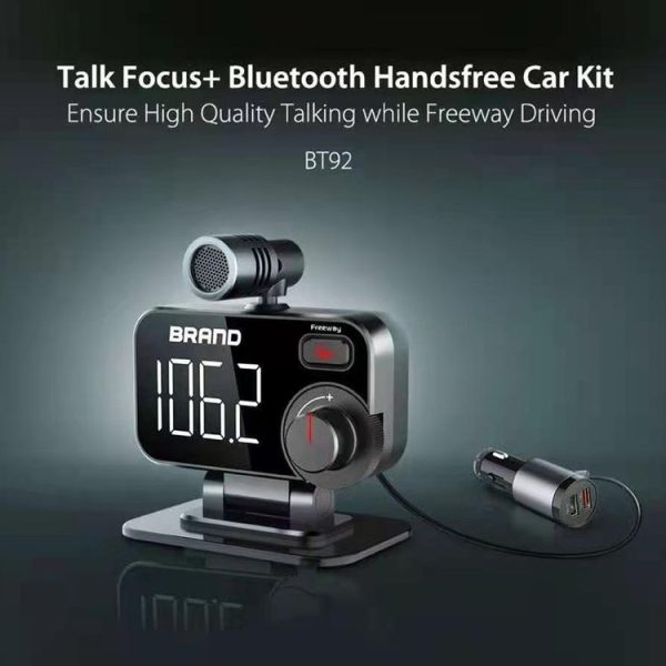 BT92 Car Bluetooth FM Transmitter Support Bluetooth Hands-free Call / QC3.0 Fast Charge / Micro SD Card - Image 8