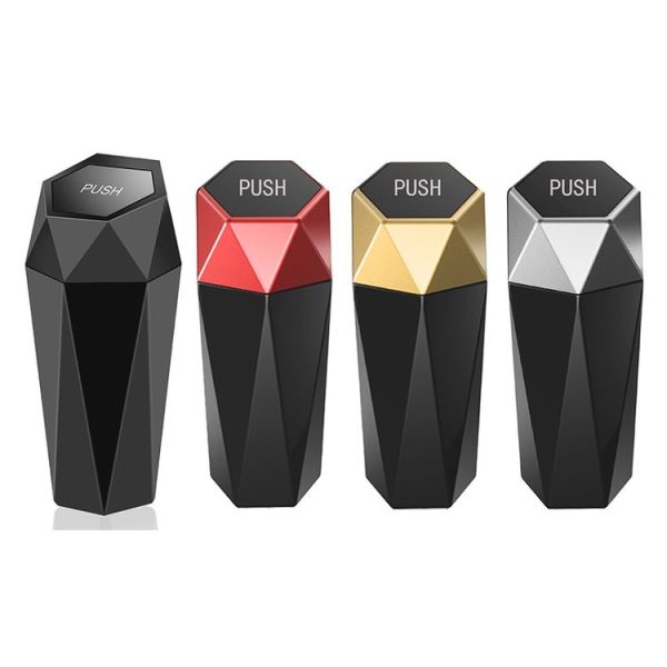 Car Mini Trash Can Desktop Storage Box (Gold) - Image 2
