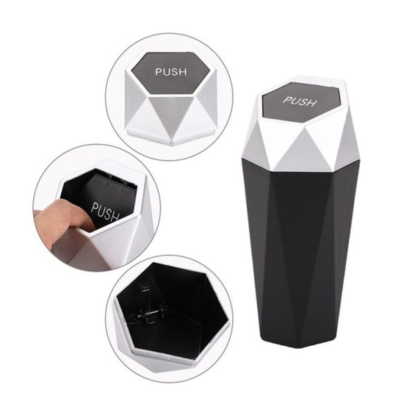 Car Mini Trash Can Desktop Storage Box (Gold) - Image 3